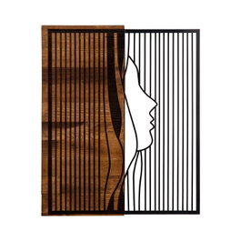 Wallity Esaret Escultura de Pared Negro y Nogal